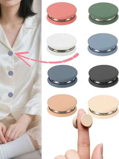 Kẹp quần áo từ tính dành cho nữ và khăn trùm đầu, kẹp quần áo không cần may, kẹp quần áo và khăn đa chức năng hình tròn phẳng - không cần may, có nút điều chỉnh, không làm hỏng áo sơ mi, áo len, ống quần và gấu quần, nam châm mạnh, phù hợp với áo len, áo khoác, váy, khăn trùm đầu, áo sơ mi, điều chỉnh nhanh chóng, quà tặng độc đáo cho Ngày Nhà giáo, quà sinh nhật, quà ngày lễ, quà tiệc tùng, quà kỳ nghỉ, quà tựu trường.