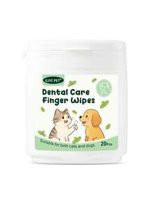宠物洁齿指套湿巾 – 薄荷味，犬猫牙齿清洁湿巾，去除牙菌斑和牙垢，无需冲洗即可替代牙刷，清新口气，温和配方，适合日常使用（20片装） - 薄荷 - 查看 9