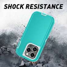 Military Grade Shockproof Rugged Heavy Duty Basic Shockproof, Anti-Scratch, Full-Body Protective Phone Case, Durable 3-In-1 Protective Cover Compatible With Iphone, Galaxy, HONOR And Other Smartphones Gift - Màu xanh nước biển và trắng - Xem 7