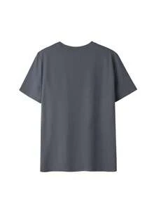 Camiseta informal de mujer de manga corta y cuello redondo, con estampado de leopardo y estrellas, entallada y versátil. - Gris Oscuro - Ver 2