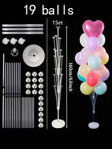 130/160cm Balloon Stand Set, With Base And Pole, Suitable For Wedding, Birthday Party, Anniversary, Summer Decoration, Engagement, Christmas Party, Easy To Assemble, Suitable For Event And Party Decoration - Multiple Styles/colors - View 14