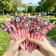 5/10 piezas Bolígrafos de serie rosa, bolígrafos de escritura de estilos aleatorios, bolígrafos para oficina y estudio, regalo práctico para días festivos - Conjuntos - Ver 4