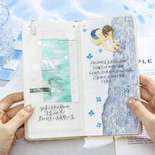1卷2米海浪图案和纸胶带,创意美学贴纸,DIY装饰剪贴簿工艺材料,节日礼物,个性化剪贴簿学习文具 - 款式 3 - 查看 10