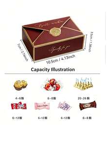 Bộ 10 hộp kẹo cưới kiểu phong bì, hộp giấy cao cấp viền vàng dập nổi, bao bì bảo quản sô cô la lâu bền, quà lưu niệm cho khách mời đám cưới, đồ dùng cho tiệc cô dâu và tiệc đính hôn. - 10,5*7*3,5cm - Xem 4