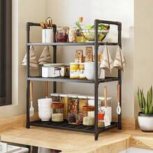 Multi-Layer, Multifunctional Simple Storage Rack, Suitable For Kitchen/Bathroom/Living Room/Entrance Door Storage Rack, For Microwave/Kitchen Appliances/Pots, Dishes, And Bathroom Supplies Storage. - Multicolor - View 15