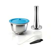1pc Reusable Stainless Steel Coffee Capsule, Suitable For Coffee Machines, Refillable Filter, Stop Wasting Disposable Capsules, Coffee Machine Accessory - Silver - View 9