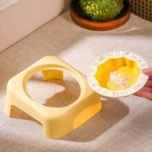 Bát đựng thức ăn cho mèo có chân đế PP, bát đựng nước bằng gốm có thể nâng cao và nghiêng. - 130ml - Xem 8