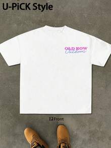 1pc 2026 Summer 100% Cotton Graphic Tee OLDROW Outdoors Colorful Fish Trio Humorous Graphic T Shirt Crew Neck All Season Casual Sports TeeFather's Day - 白色 - 查看 2
