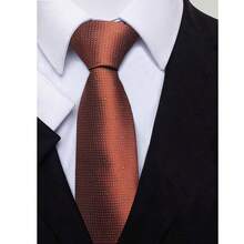 1pc Men's 8cm Business Formal Striped Necktie, Wedding Suit Accessory, Polyester Tie - Burnt Orange - View 3