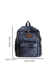 Ba lô nữ có khóa kéo, chi tiết chữ cái, chất liệu denim xanh nhạt, kiểu dáng thời trang, màu trơn, phù hợp cho du lịch, đi làm, sử dụng hàng ngày, dung tích lớn, đựng laptop, kiểu dáng preppy, đa năng, thích hợp cho học sinh, sinh viên đại học và học sinh trung học. Thích hợp cho mua sắm, đựng ví, đi chợ, phụ nữ trẻ, sinh viên đại học, người mới đến, nhân viên văn phòng. Rất phù hợp cho văn phòng, trường đại học, công việc, kinh doanh, đi lại, hoạt động ngoài trời, du lịch và dã ngoại. - Màu xanh ngọc - Xem 3