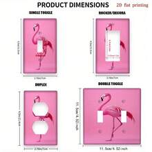 1pc [2D Printed] Decorative Wall Outlet Cover, Pink Flamingo Pattern, Suitable For Home, Office, Kitchen And Bathroom Outlets. No Power Or Battery Required, Fashionable And Durable Design - A - View 3