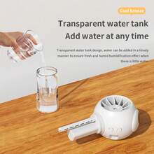 Mini Handheld Mist Fan, Nano Mist Cooling Portable Small Fan, 4 Speeds 800mAh Rechargeable, Suitable For Travel, Commute, Beach, Office In Summer - 手持 - 查看 9