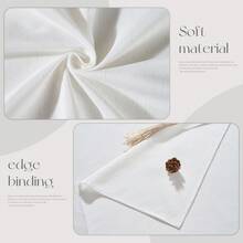 1 pieza Mantel rectangular, resistente a manchas & resistente a arrugas, mantel de poliéster lavable, adecuado para mesa de comedor, fiesta de buffet y decoración de camping, mantel de decoración de boda, tela protectora contra el polvo - Blanco - Ver 3