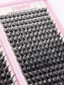384pcs C-Curl Mixed Length 8-16mm Fluffy & Lightweight Natural Eyelash Extension Kit, Reusable Eyelash Clusters, D-Durl Individual False Eyelashes - View 9