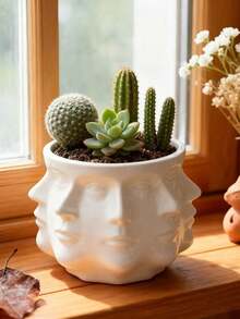 1pc Creative Multi-Faceted Flower Pot, Home Living Room Desktop Decor, Office Outdoor Garden Potted Plant - Vase - View 4