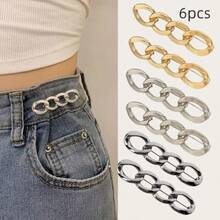 Bộ 3/6 khóa điều chỉnh đa chức năng, phù hợp với quần jeans, thắt lưng khóa kim loại thời trang có thể tháo rời, đai nịt eo, phù hợp với mọi kích cỡ từ lớn đến nhỏ, đai nịt tay áo khoác và váy không lộ cổ. - A - Xem 13