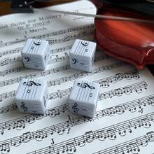 Large Size Creative Pentagram Musical Note Dice Set, 2pcs Treble Clef + 2pcs Bass Clef Pentagram Musical Note Dice (4pcs Dice, 24pcs Notes), Fun Musical Note Dice, Pentagram Musical Note Dice Learning Game Set, Music Theory Dice, Learn Pentagram Musical Notes Through Games - Four Large Musical Note Dice - View 7