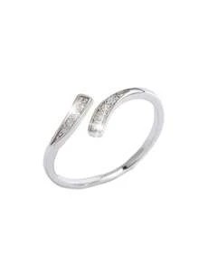 Nhẫn ngón chân phong cách Bohemian thanh lịch, đính đá Zirconia lấp lánh, nhẫn hở ngón có thể điều chỉnh, phụ kiện dự tiệc mùa hè, quà tặng ngày Valentine. - Bạc - Xem 2