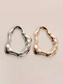 1pc Asymmetrical Metal Scarf Clip, Fashionable Multifunctional Hijab Clips - Irregular Buckle - View 7
