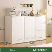 120cm Storage Cabinet With Doors And Drawers - White - View 2