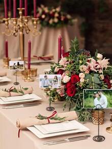 12pcs Table Number Clips, 3 Sizes For Placing Cards, Names, Numbers, Menus, Memos, Photos, Stands For Wedding, Anniversary, Party, Table, Photo Frame, Notes, Birthday Party Or Other Events - View 7