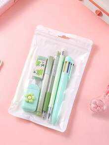7件套可爱水果文具套装，包含中性笔、荧光笔、修正带、橡皮和铅笔，美观的粉彩色系文具，返校礼物，办公用品，小学生学习用品，送给朋友/女朋友的完美礼物 - 7件套 - 查看 11