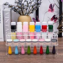 15 Holds Clear Storage Rack, Organizer For Bottles & Blending Tools; PC Craft Paint Container – Ideal For Storing Glitter Gels, Dimensional Inks, Reinkers, Acrylics, Round Containers And Misting Brushes - Storage Rack - View 8