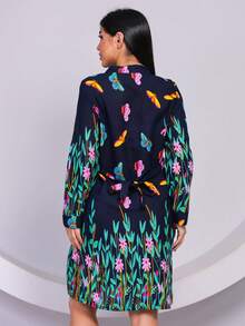 Printed  Long-Sleeved Shirt - Blue - View 5