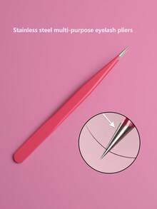 1pc Stainless Steel Precision Beauty Tweezers, Pointed Design For Eyelash Extension, Nail Decoration, Lash Artist & Nail Technician Tool - Multicolor - View 1