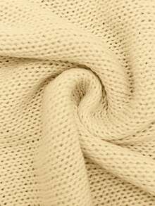 Women's Casual Vacation Versatile Minimalist Loose Comfortable Solid Color Knit Sweater, Off-Shoulder, Spring/Summer - Apricot - View 10