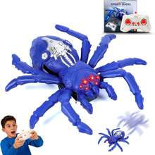 Wall Climbing Spider Remote Control Toy, RC Creepy Crawly Spider With LED Red Eyes, Climbs Walls & Ceilings, Fast Moving Prank Toy For Kids 3+, Indoor Halloween Christmas Birthday Gift (Purple) - Black - View 2