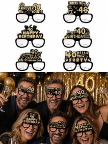 3pcs/2pcs/1pc-21st Birthday Glasses, 18th Birthday Glasses. Cool Birthday Party Glasses - Black & Gold Fun Glasses, Birthday Decoration Glasses, Suitable For Birthday Party Photo Props, Birthday Host Costume, Birthday Party, Birthday Party Decorations, Also Can Be Used As Photo Props. Birthday Hat, Vintage Birthday Party Costume Accessories, Suitable For 18, 21, 30, 40, 50, 60, 70th Birthday Party Atmosphere Decoration, - Multicolor - View 7
