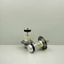 2个100W H4/H7超亮20-LED汽车日间行车灯、雾灯，6000K白光、3000K黄光、8000K蓝光汽车前大灯、远近光灯泡 - 100瓦 - 查看 12