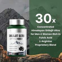 Shilajit For Men Women, Shilajit With Naturally Fulvic Acid & L-Arginine, Himalayan Shilajits For Extra Power, Stamina & Immune Support, Non-GMO, Made In USA, 60 Capsules, 1,300mg Per Serving2026 - 2個 - 查看 3