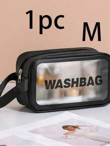 3 peças/1 peça Bolsa de Maquiagem de Viagem à Prova d'Água em PVC, Bolsa de Armazenamento de Pincéis de Maquiagem, Bolsa Organizadora de Cosméticos, Bolsa de Higiene Pessoal, Adequada para Férias e Uso no Verão, Bolsa de Maquiagem Transparente, Bolsa de Praia, Bolsa de Bagagem Multifuncional, Bolsa de Higiene Pessoal de Praia Essencial para Férias - Preto - Visão 14