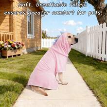 1 pieza Bata de baño con diseño de dinosaurio lindo para mascotas, de secado rápido y súper absorbente, disponible en múltiples tallas para perros pequeños, medianos y grandes, con correa ajustable, apta para uso diario en el hogar, disponible en varios colores - Multicolor - Ver 5