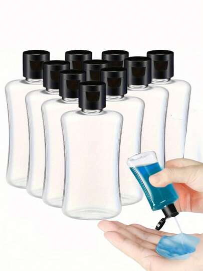 Bộ 1/3/5 chai bóp nắp bật di động, dung tích 100ml/200ml, chai nhựa PET trong suốt rỗng dùng đựng dầu gội và sữa dưỡng thể cỡ nhỏ khi đi du lịch, chai bóp nhỏ chống rò rỉ với nắp bật màu đen, thích hợp đựng đồ dùng vệ sinh cá nhân, dầu gội, sữa dưỡng thể, dầu xả, mỹ phẩm du lịch, đồ dùng cần thiết cho kỳ nghỉ, phụ kiện du lịch, kỳ nghỉ biển, kỳ nghỉ hè, đồ dùng học tập.