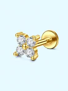 1 chiếc khuyên tai sụn 16G 20G, khuyên tai vành tai, trang sức xỏ lỗ tai bằng thép không gỉ 316L, khuyên tai sụn không ren, khuyên tai dạng phẳng có chốt đẩy, trang sức xỏ lỗ tai cho nữ, khuyên tai thời trang hình trái tim/bướm/sao/trăng/phẳng/hình cầu/hoa, đính đá CZ nhiều màu. - Nhiều màu - Xem 101