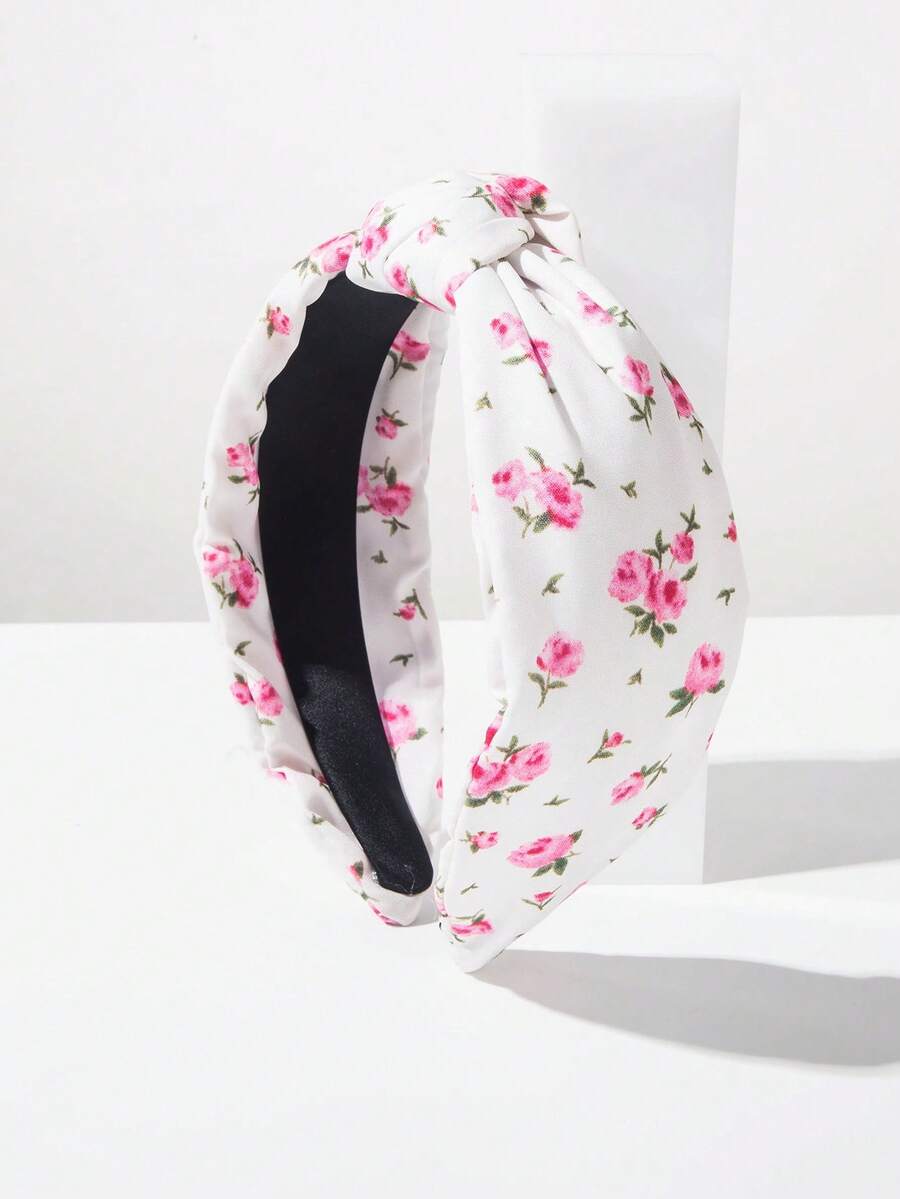 1件夏季新款碎花布艺发箍,亮色宽边发圈,优雅沙滩风配饰,适合女性、节日、派对等场合。 - FG88白 - 查看 1