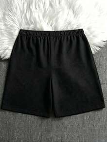 Men's Casual Drawstring Waist Knit Shorts, Suitable As Father's Day Gift, Available In Multiple Colors, Lightweight And Breathable Summer Shorts - Black - View 6