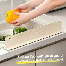 1 pieza Protector de salpicaduras de silicona para fregadero, barrera de agua con ventosa para cocina, protector a prueba de salpicaduras para grifos - Multicolor - Ver 4