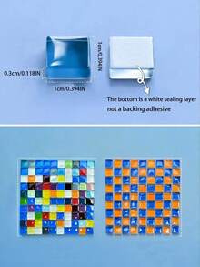 600片彩色水晶玻璃马赛克瓷砖，DIY手工工艺品，儿童创意艺术用品 - 綠色 - 查看 2