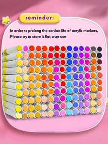 120 Colors Acrylic Marker Pens, Colored Markers, Suitable For Picture Book Painting, Card Making, Great Value Set For Beginners, Applicable For DIY Art Painting, Art Creation, Quick Drying, Graffiti, School Use (Packaging Pattern Random) - Sets - View 8