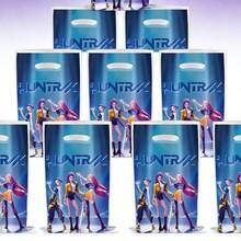10 piezas Bolsas de compras ligeras de PE del grupo de chicas K-Pop D-Emon, bolsas plegables, adecuadas para decoración de fiestas, regalos de viaje, estilos aleatorios - Multicolor - Ver 5