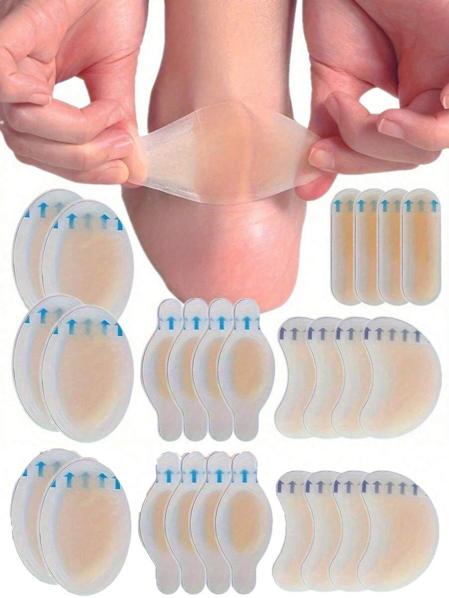 10/1 Pair High Heel Friction Pads, Anti-Chafing Foot Cushions, Invisible Friction Protectors, Hydrogel Anti-Friction Foot Pads, Foot Masks, Foot Patches, Suitable For Beach, Travel, Unisex, Vacation And Other Occasions - Multicolor - View 1
