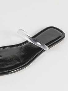 Fashionable New Summer Rhinestone Slip-On Sandals, Elegant French Style - Black - View 4