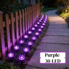 UMEUC 30LED Outdoor Solar Ground Lights, IP54  Weather-Resistant Pathway Lights For Garden Walkway, Yard, Patio, Camping, Party, Wedding, Festival Decorative Landscape Lighting - Purple - View 7