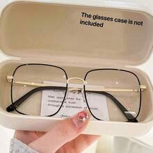 1 Pair Full Metal Frame Rhinestone Transparent Glasses, Women's Glasses, Daily Accessory (Glasses Case Not Included) - Multicolor - View 3