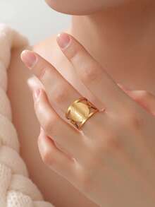 1pc Minimalist Stainless Steel Virgin Mary Adjustable Open Ring, Lucky Fashion Ring For Men And Women, Gift For Friends - Simple Series - View 11