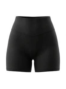 Quần short định hình eo cao Luster Bright dành cho nữ, màu trơn, chất liệu nén, kiểu dáng Y2K, phù hợp cho yoga, tập gym, chạy bộ, tập thể dục, đi biển và nghỉ mát. - màu đen - Xem 9